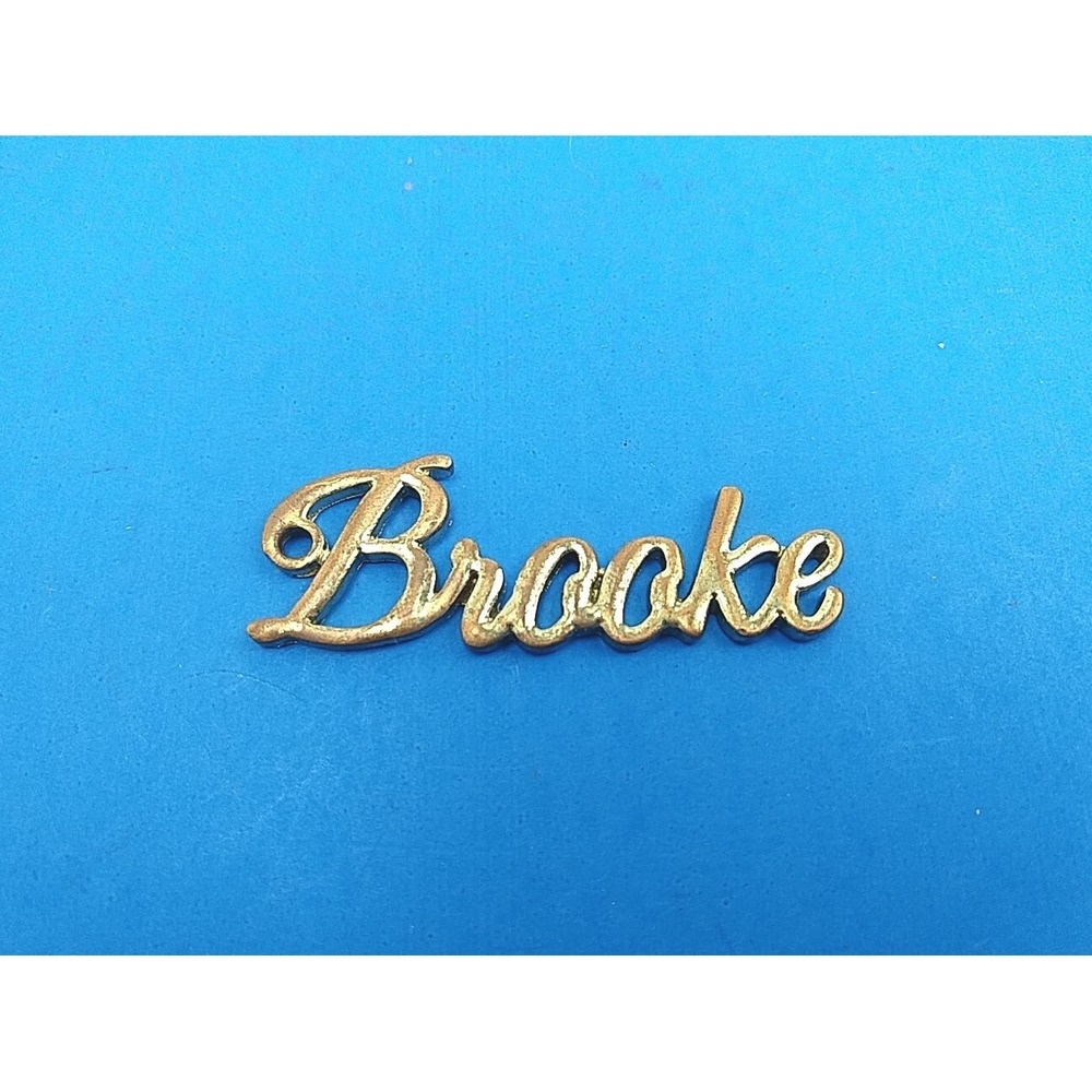 Metal Gold Color Name tag Keychain Brooke